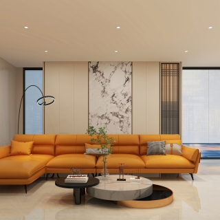 现代别墅沙发背景墙_