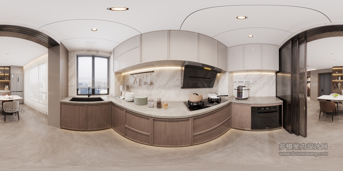 现代厨房全景