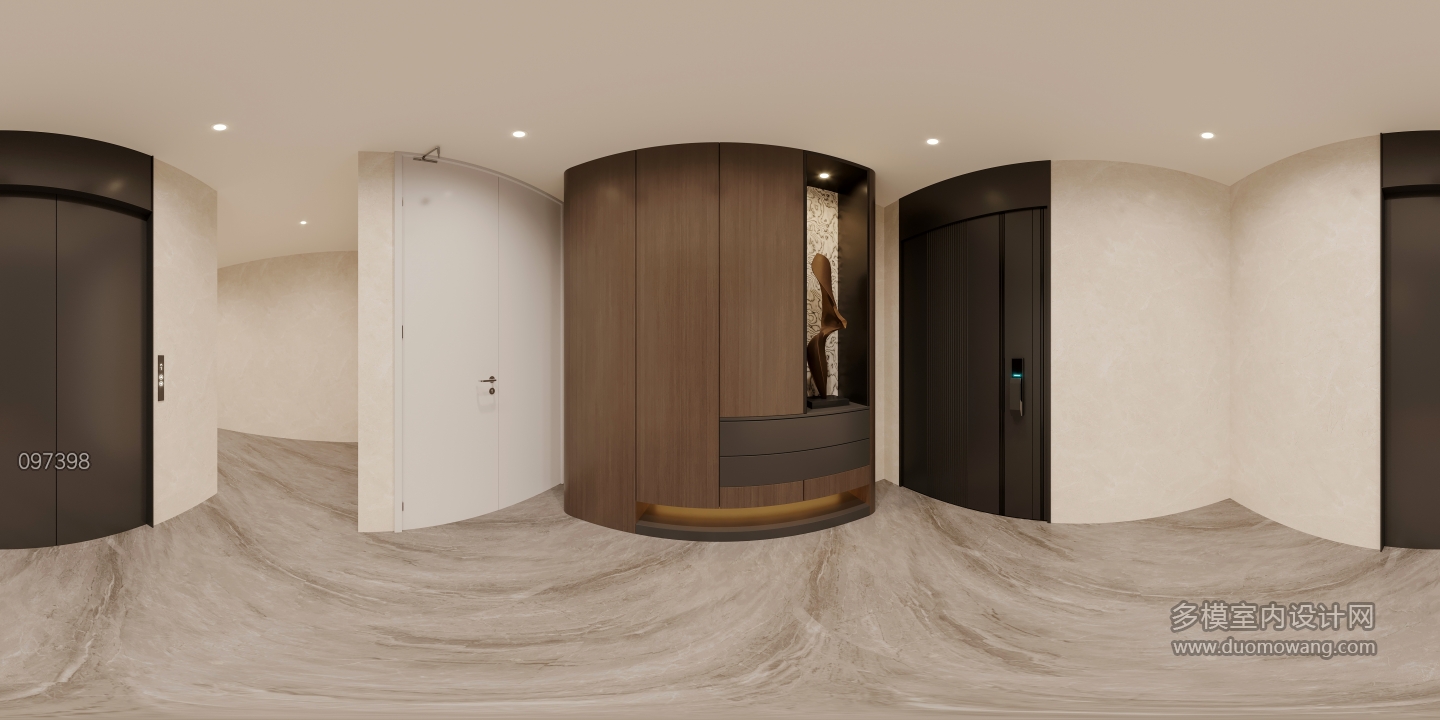 意式轻奢玄关全景