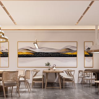 现代餐馆包间静态