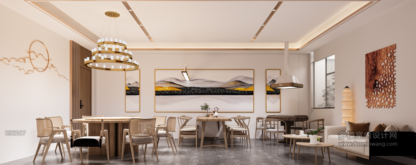 现代餐馆包间静态