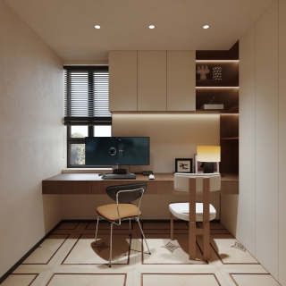 现代中古风 书房 单张