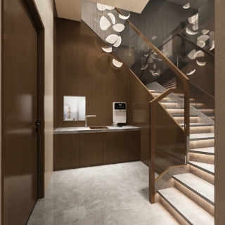 现代餐厅楼梯间