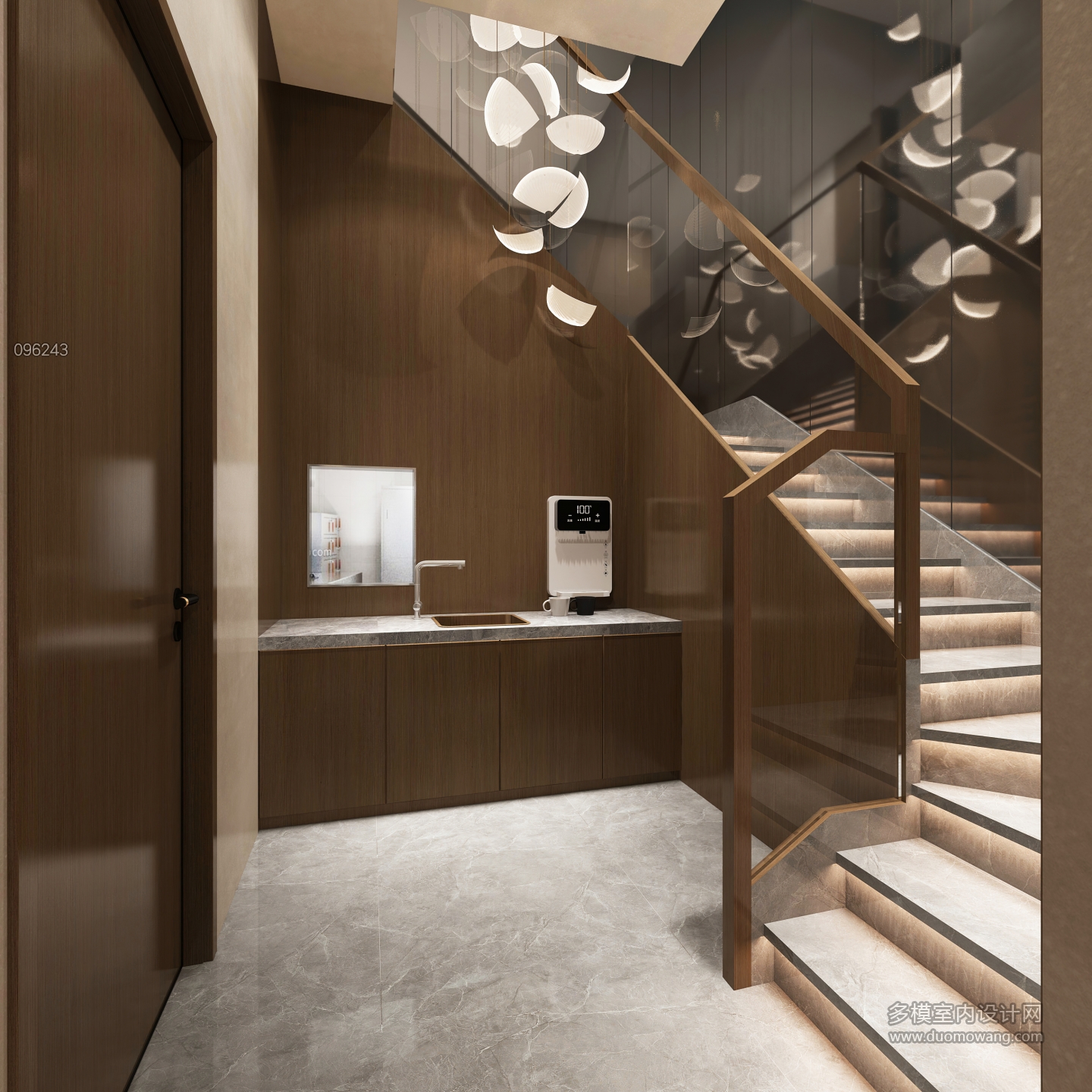 现代餐厅楼梯间