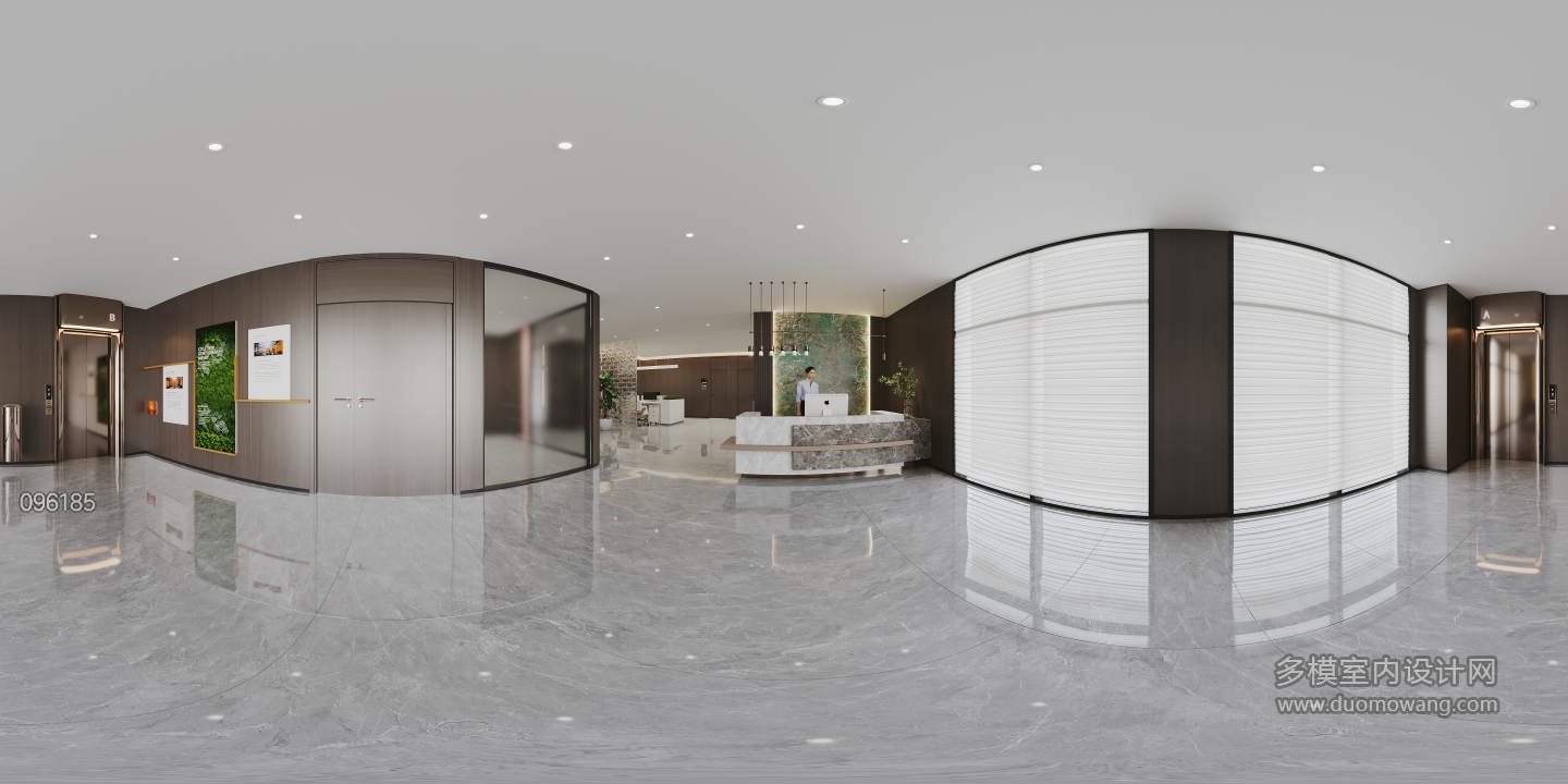 现代办公区全景