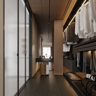 意式衣帽间特写