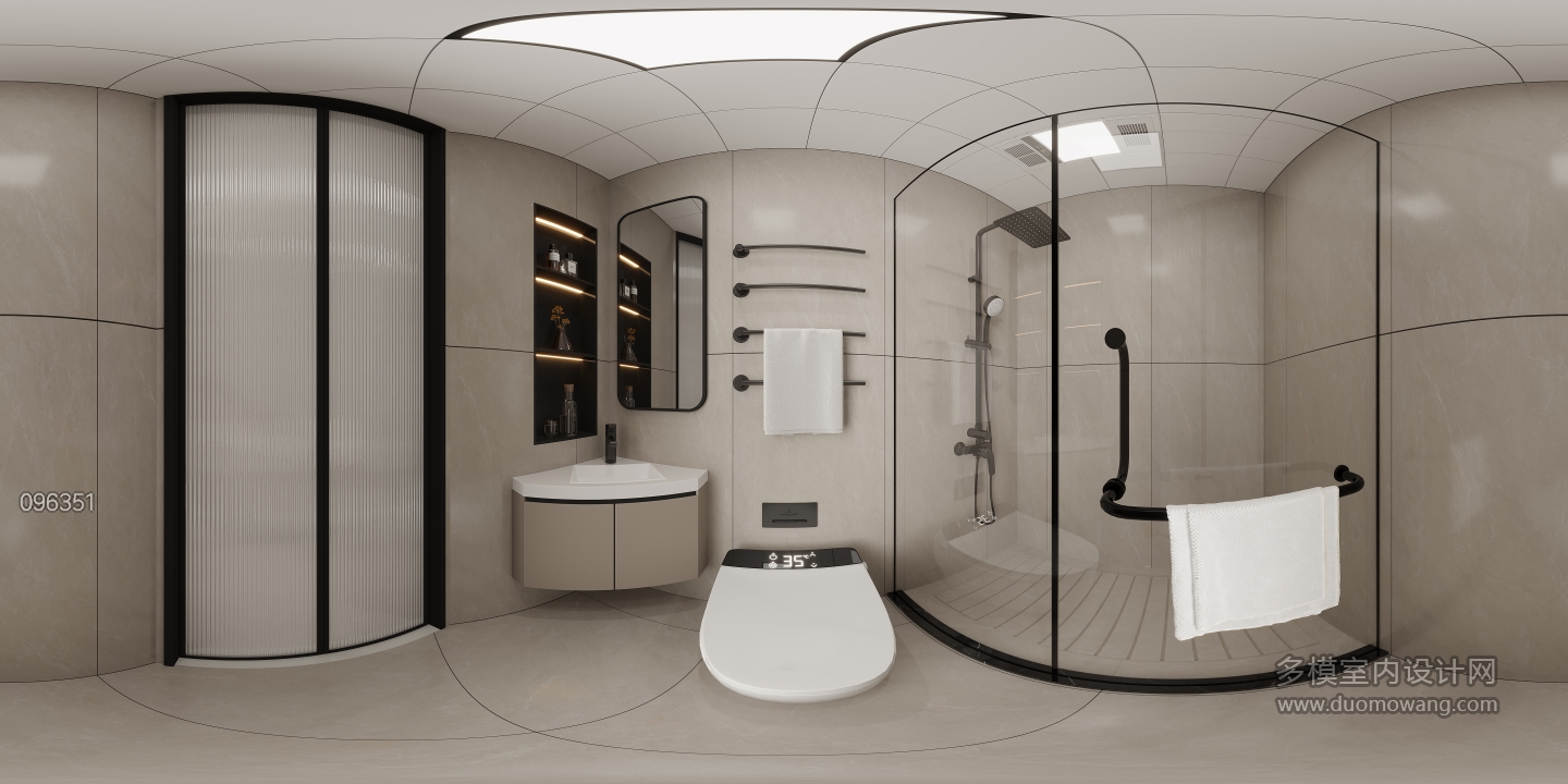 现代一楼主卫全景