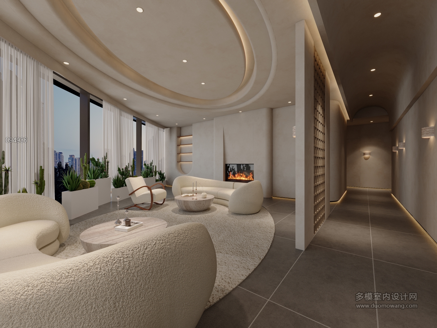 现代美容院茶歇区特写2