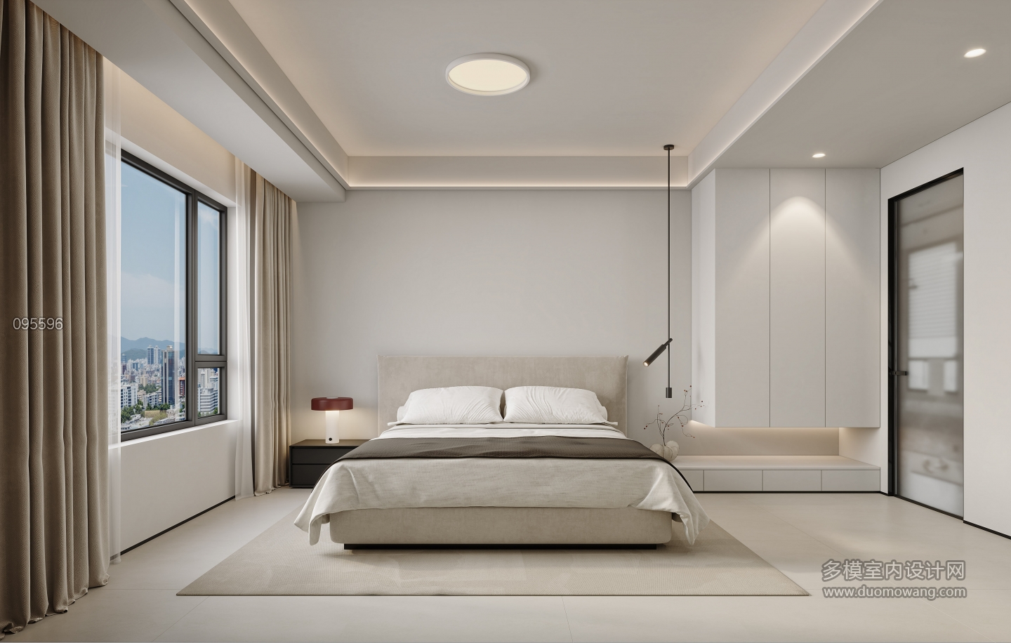 现代主卧特写