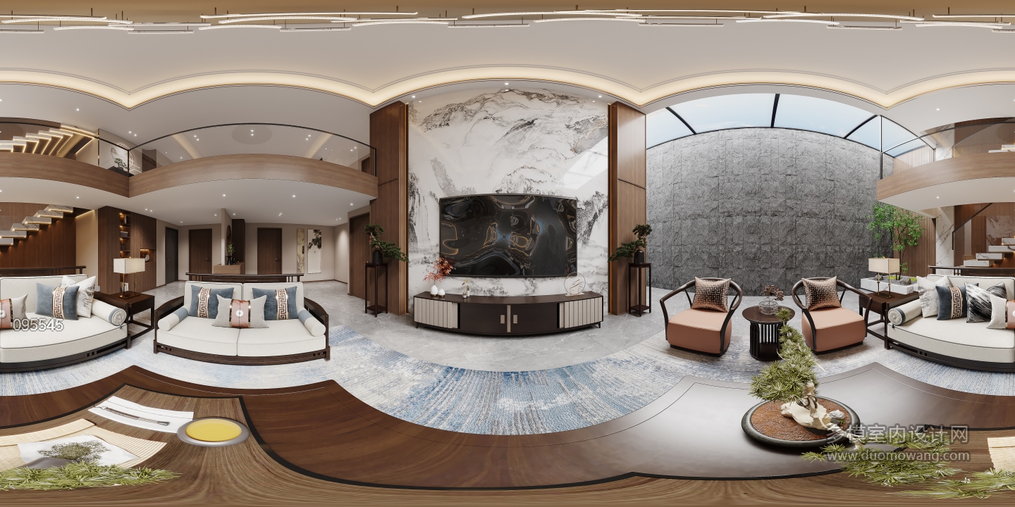 新中式负二层客厅