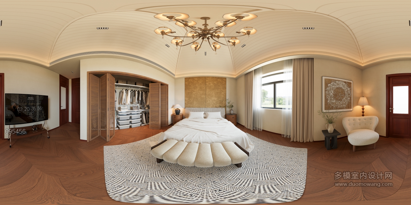 美式自然风主卧360