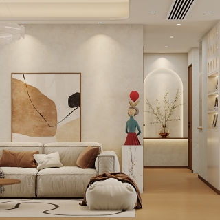 原木-沙发背景墙