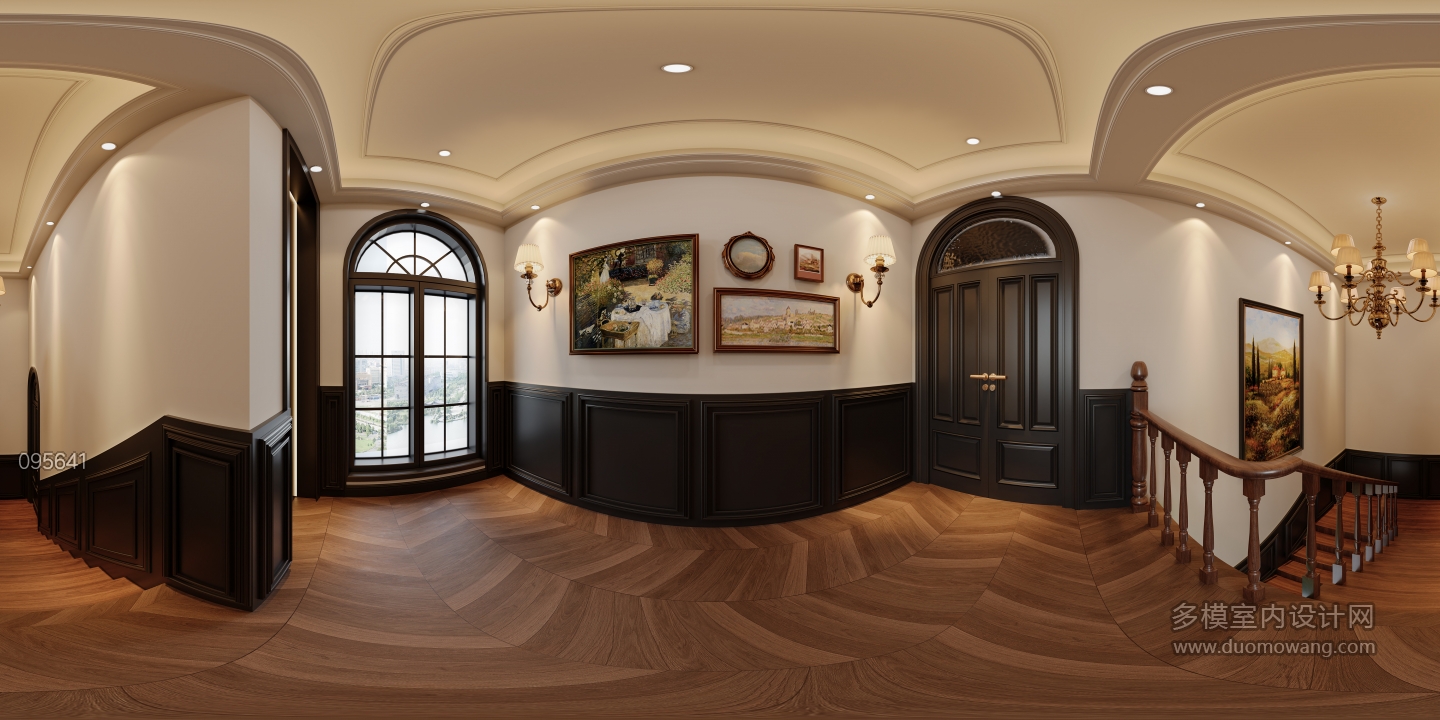 法式复古 3楼 玄关全景