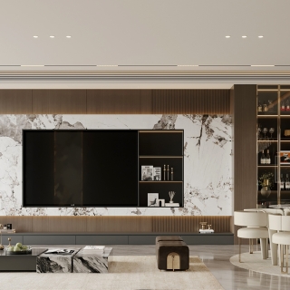 意式轻奢电视墙