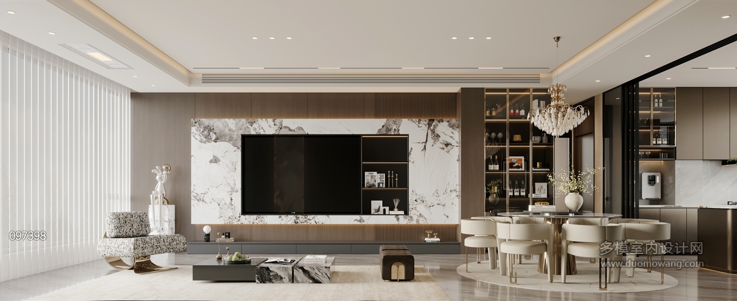 意式轻奢电视墙