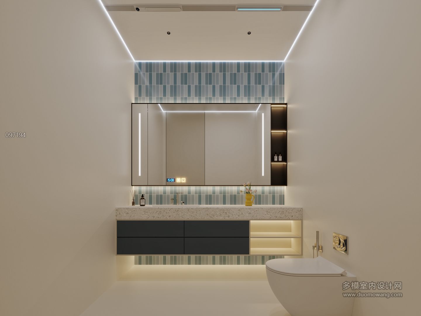 现代轻奢卫生间特写