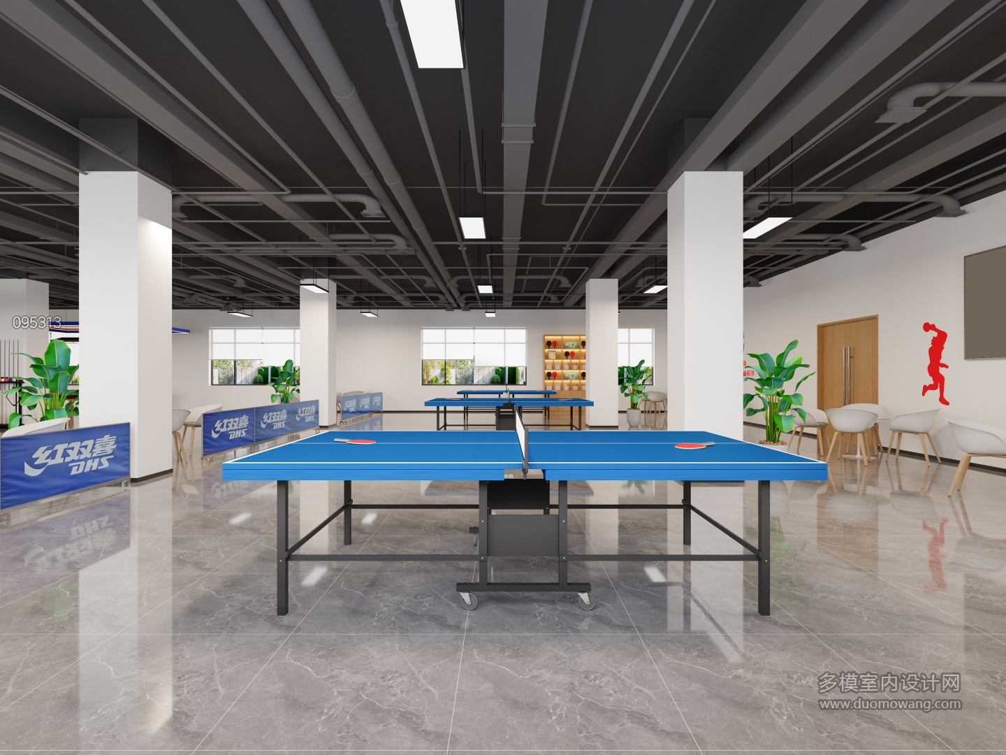 现代活动室乒乓球区