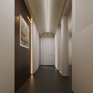 意式三层走廊特写