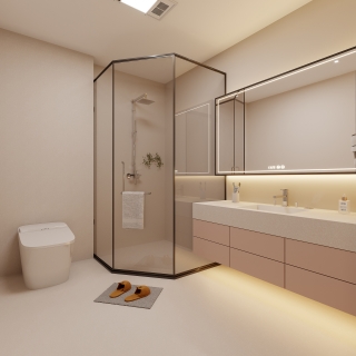 现代大女儿卫生间特写