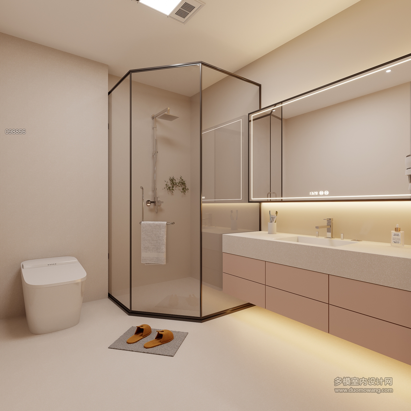 现代大女儿卫生间特写