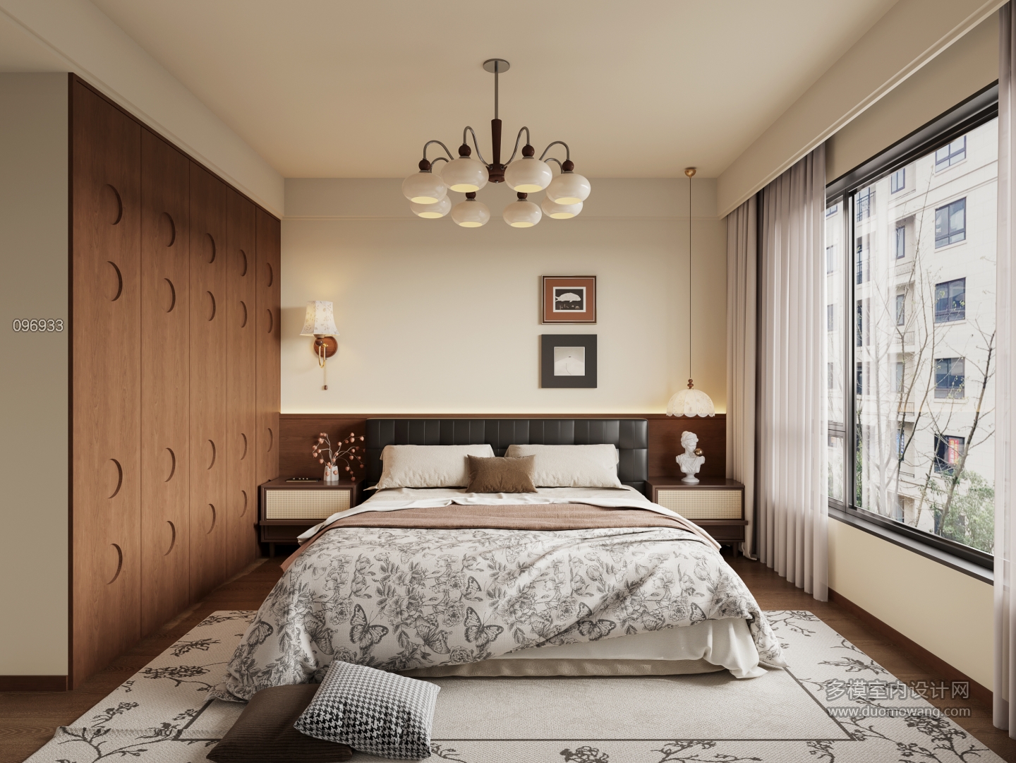 5现代中古风卧室单张