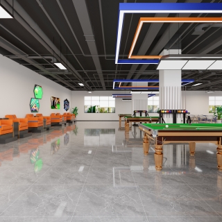 现代活动室台球区