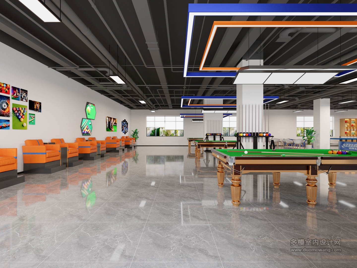 现代活动室台球区