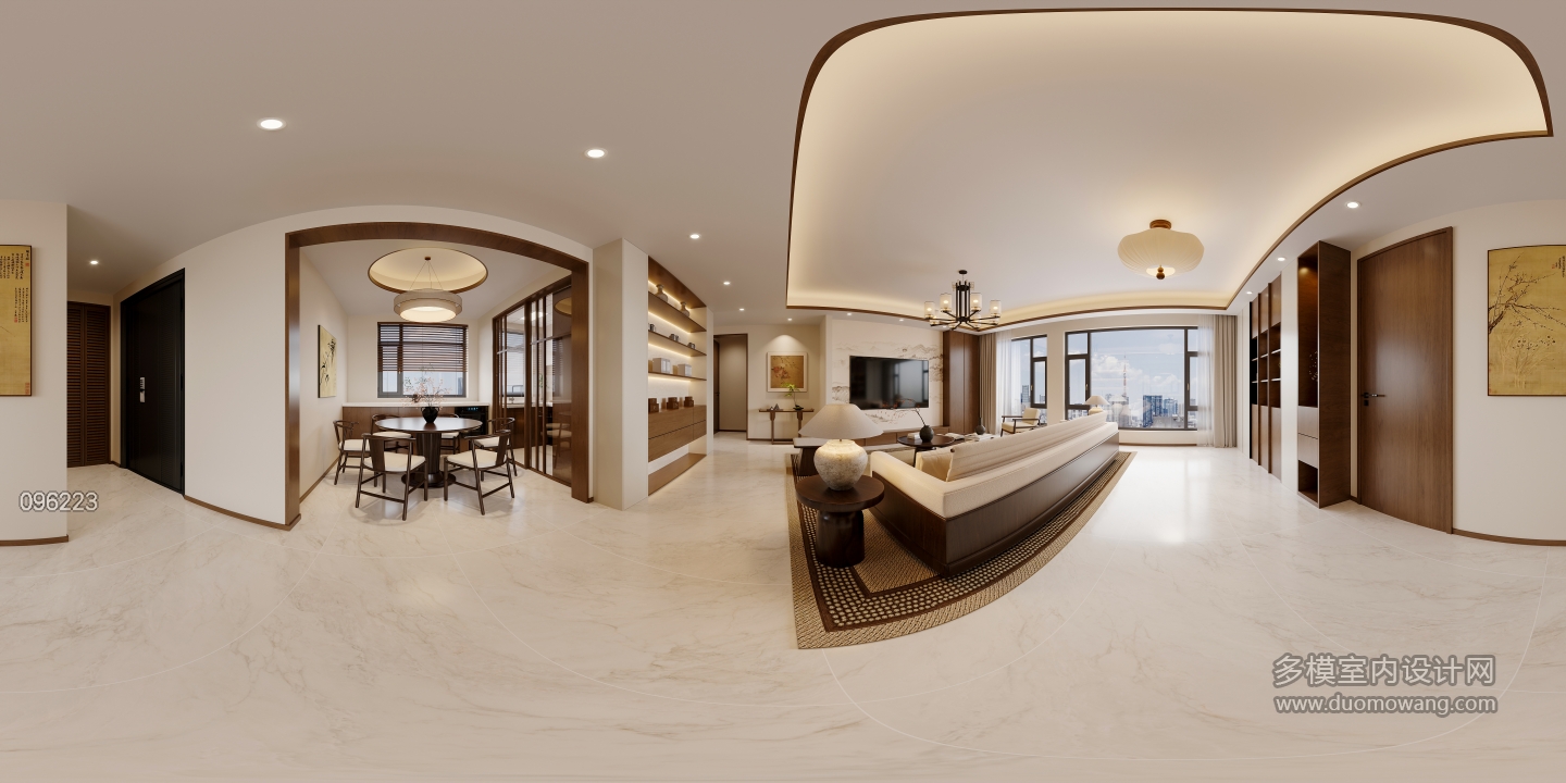 新中式走廊全景