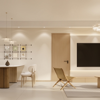 奶油客餐厅电视墙