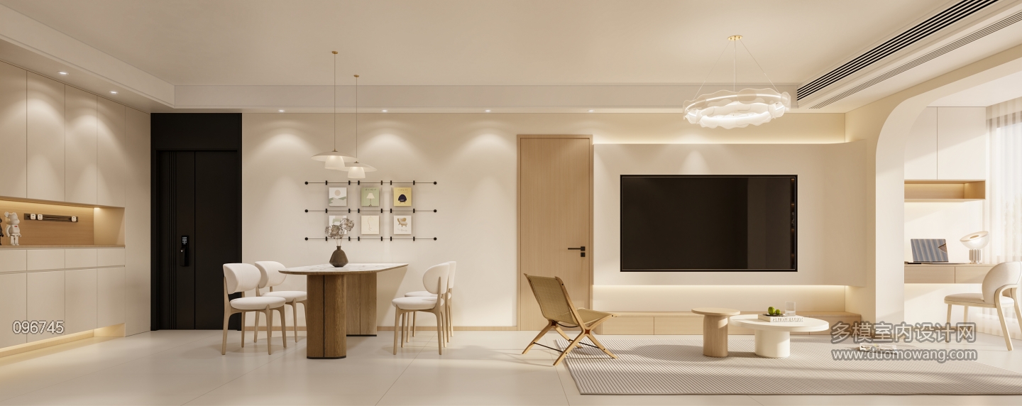 奶油客餐厅电视墙