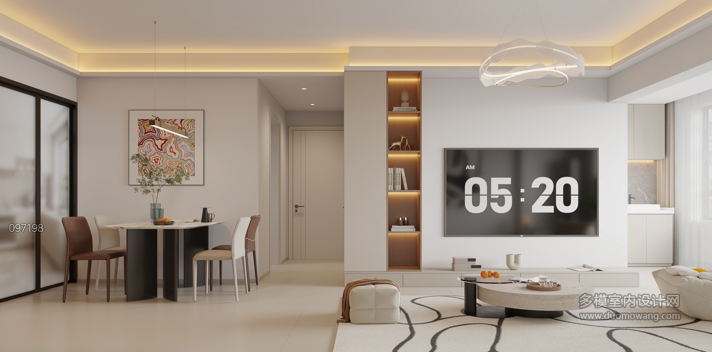 现代客餐厅_电视墙