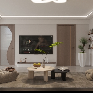 现代客厅电视墙