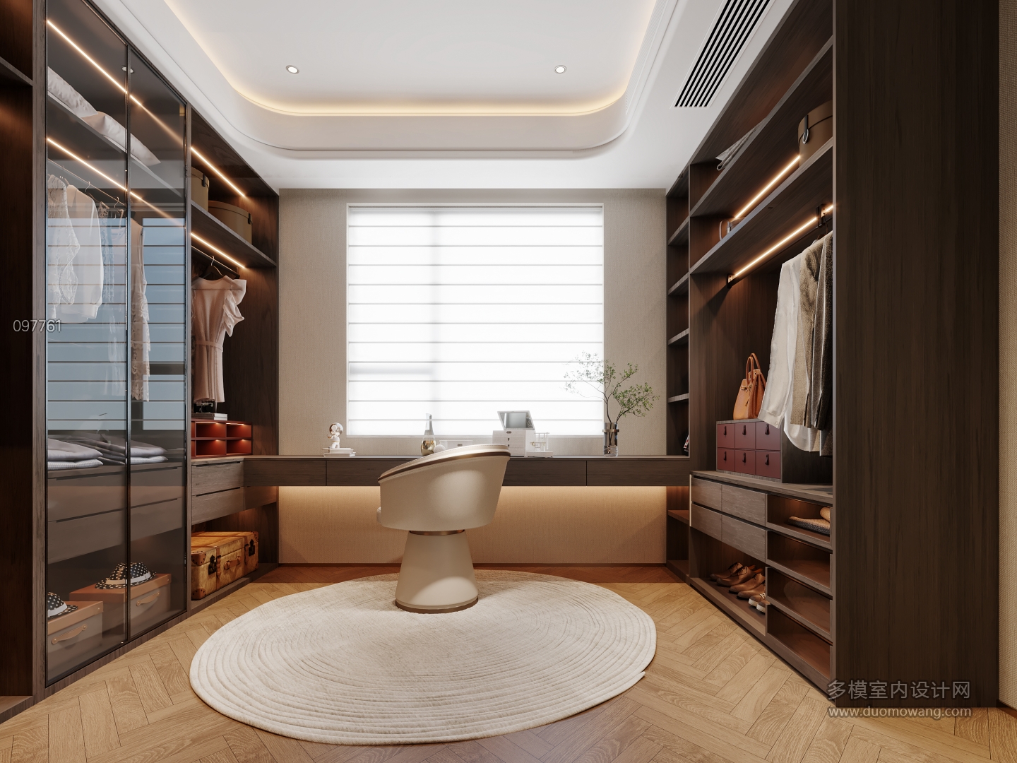 现代轻奢衣帽间特写