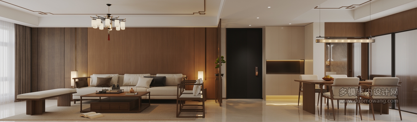 新中式客厅沙发背景墙