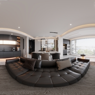 现代客餐厅全景