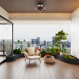 12现代中古风阳台单张