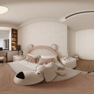 意式极简女儿房全景