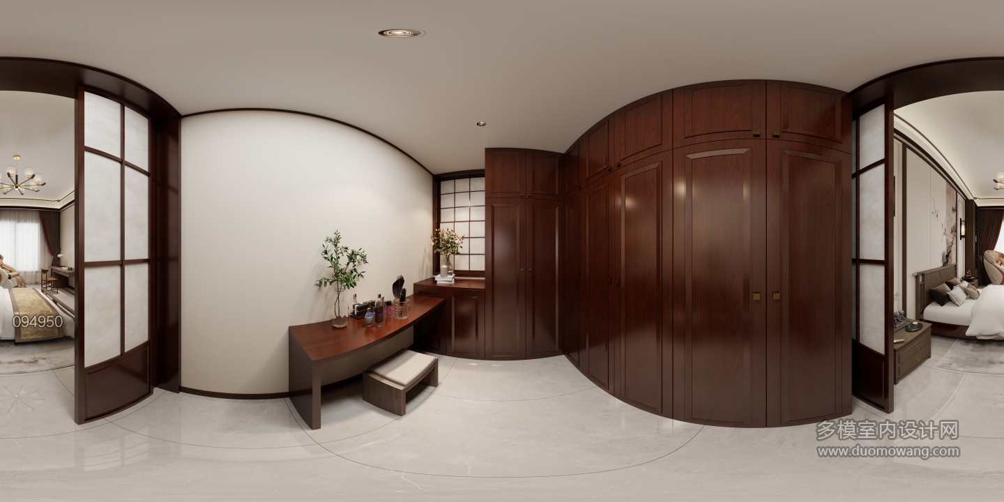 中式-二楼主卧衣帽间