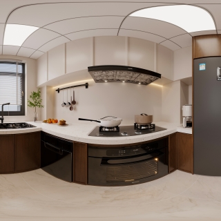 新中式厨房全景