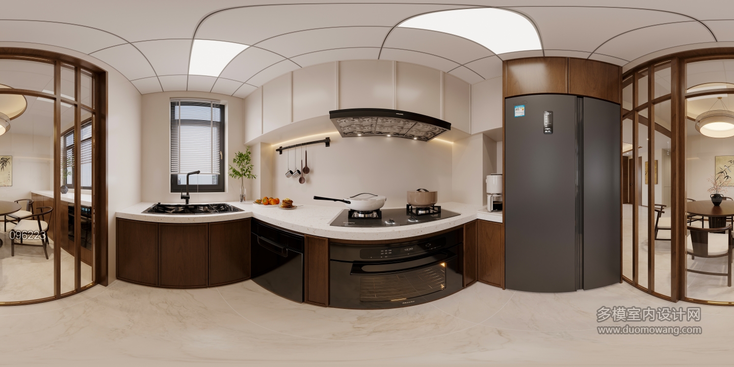 新中式厨房全景