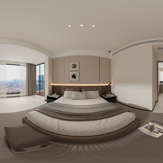 现代二楼主卧全景