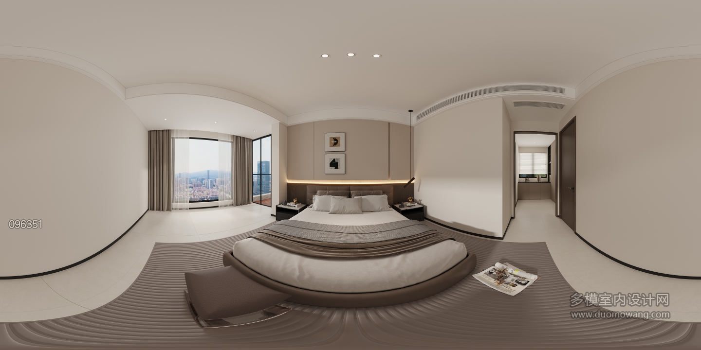 现代二楼主卧全景