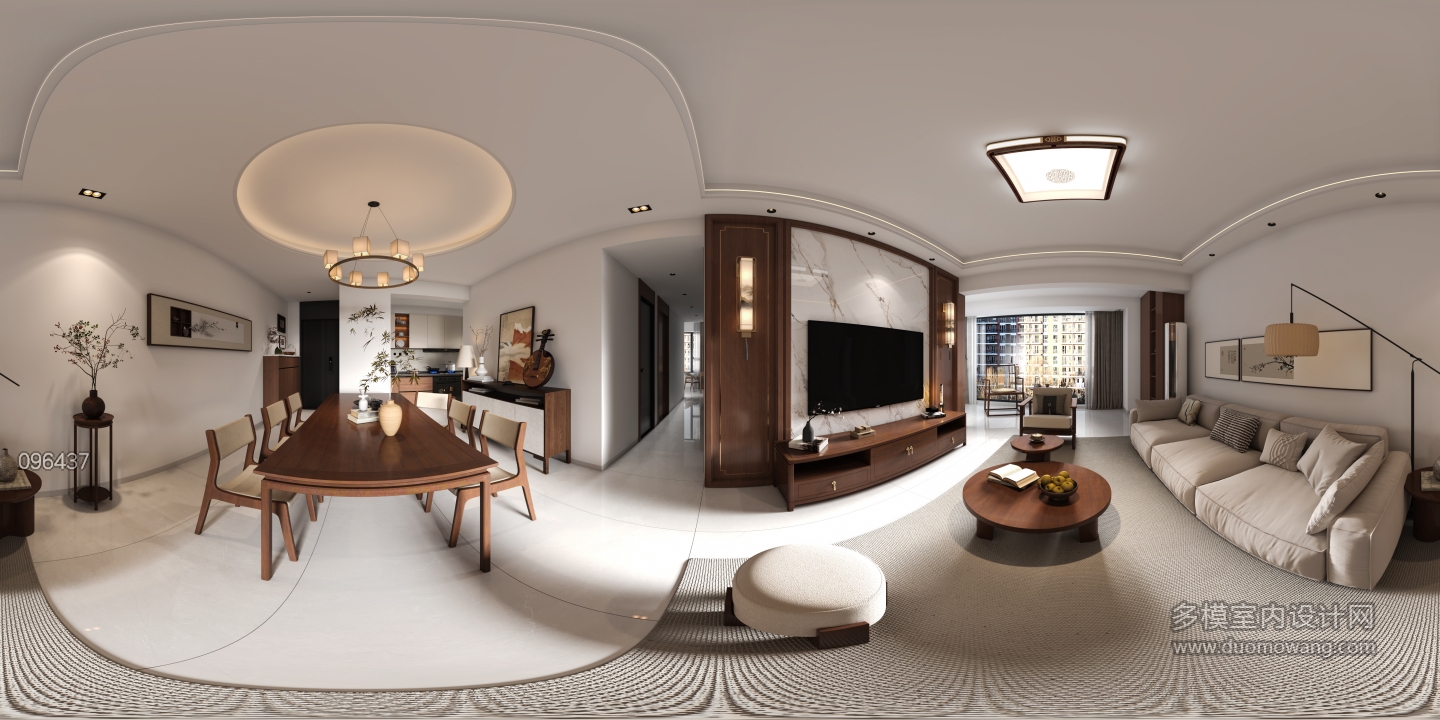 新中式客餐厅全景