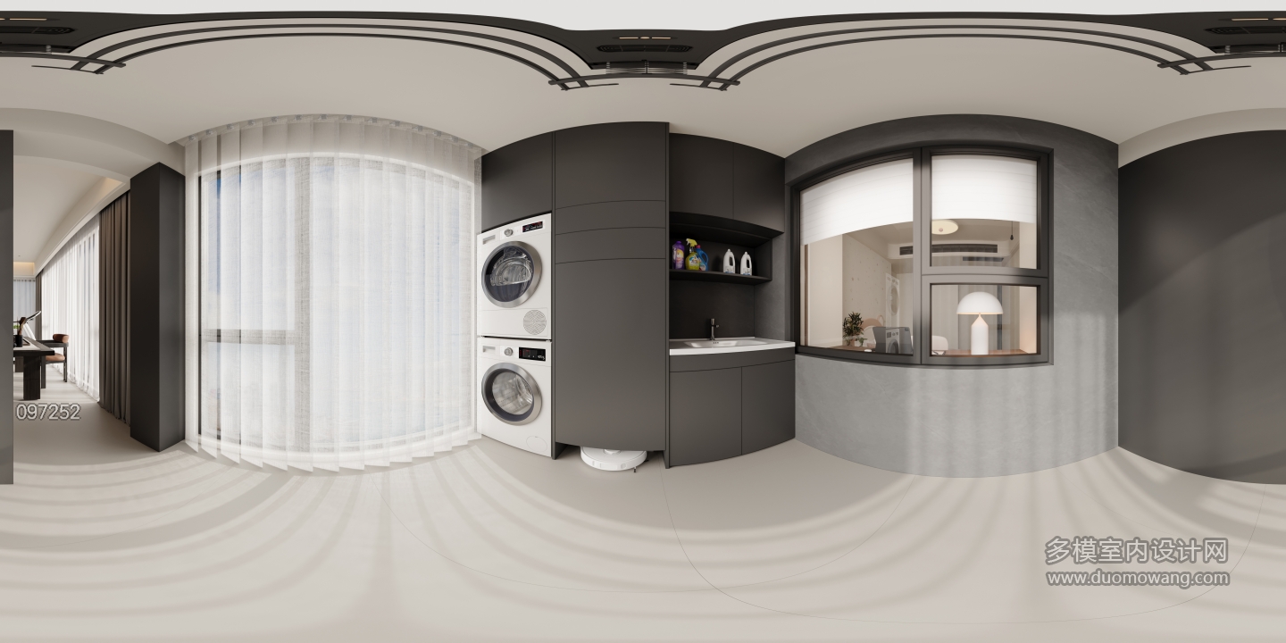 意式极简生活阳台全景