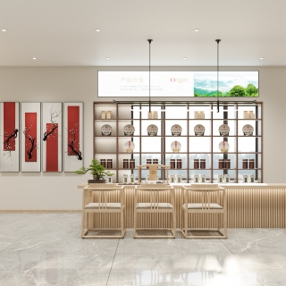 新中式茶叶店前台
