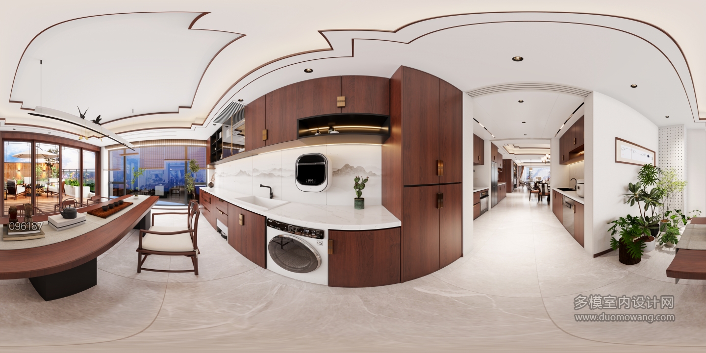 新中式茶区全景