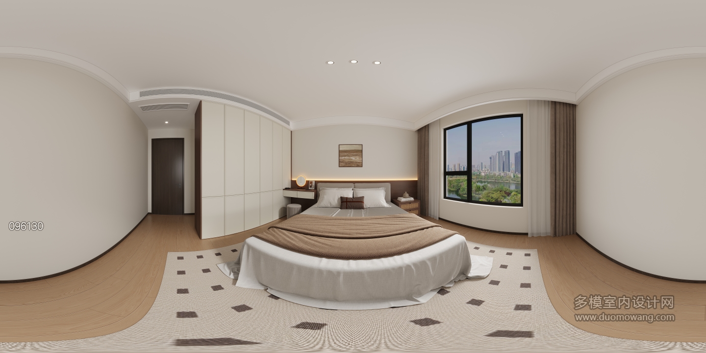现代主卧全景