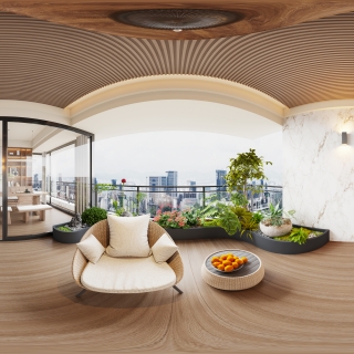 11现代中古风阳台全景