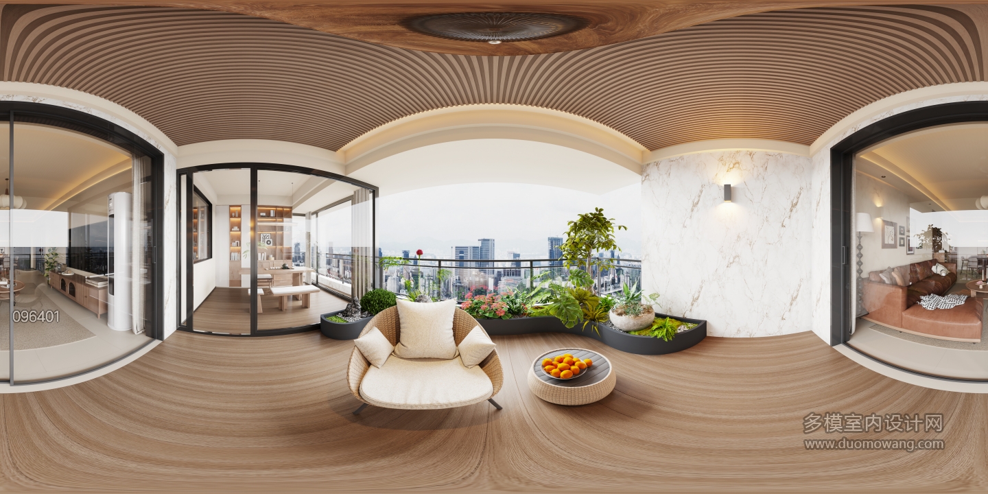 11现代中古风阳台全景