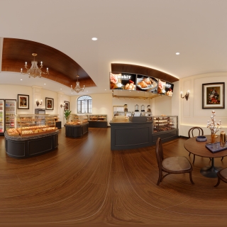 现代面包店全景